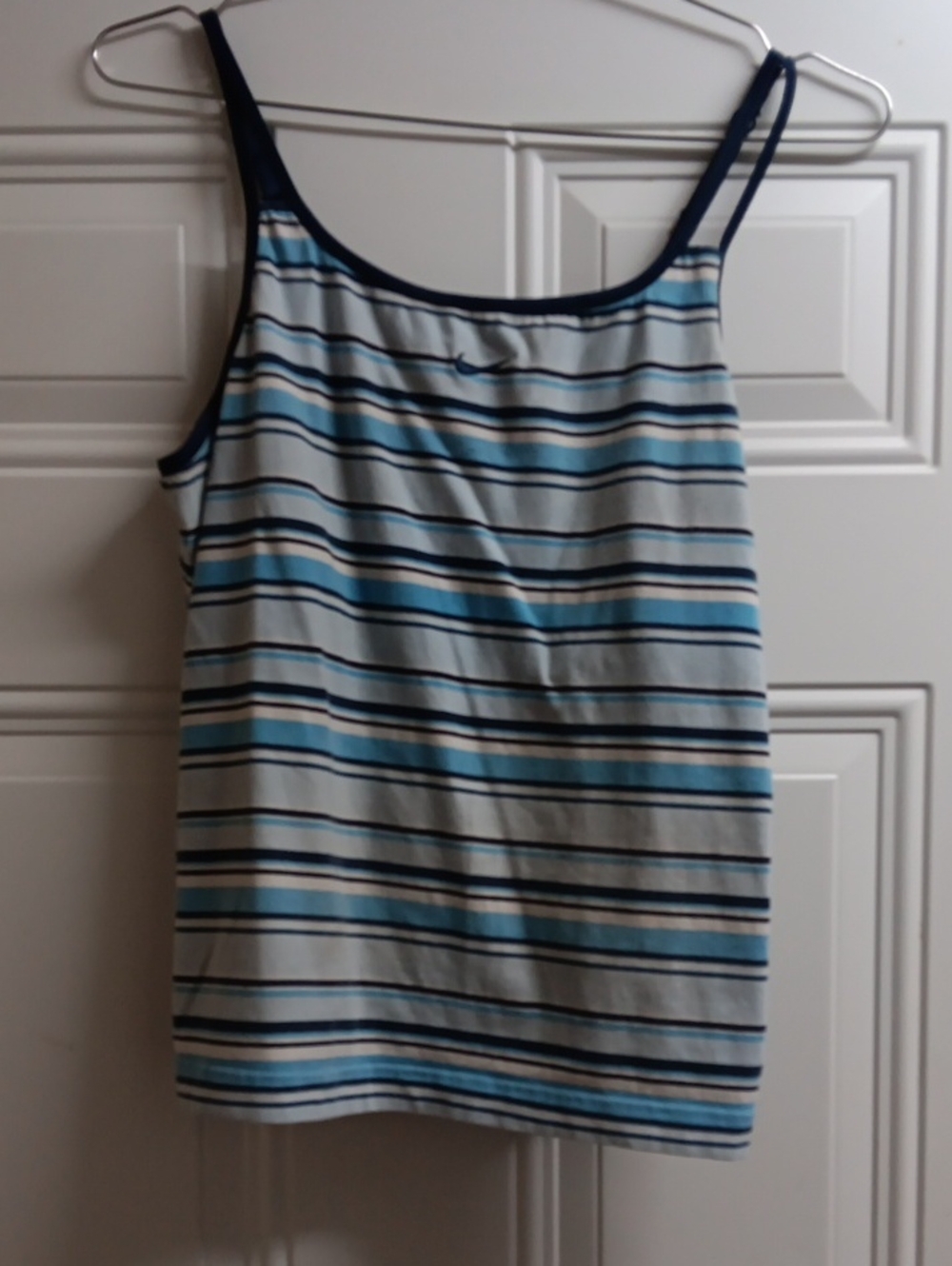 Vintage Nike Striped Blue & White Adjustable Spaghetti Strap Tank